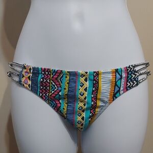 Volcom Reversible Multicolor Geometric Bikini Bottom